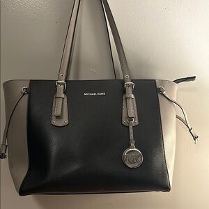 Michael Kors Black and Beige Tote Bag